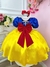 Vestido Infantil Branca de Neve C/ Aplique de Laço Festas na internet