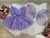 Romper Jardineira Jardim Encantado Com Asa Lilás Luxo - Sol Kids