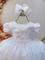 Vestido Infantil Branco Tule C/ Renda Metalizada Casamento - comprar online