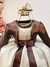 Vestido Infantil Cor Camurça C/ Bolero Cetim Broche de Laço - comprar online