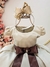 Vestido Infantil Cor Camurça C/ Bolero Cetim Broche de Laço - loja online