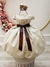 Imagem do Vestido Infantil Cor Camurça C/ Bolero Cetim Broche de Laço