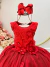 Vestido Infantil Vermelho C Renda e Aplique de Flores Damas - comprar online