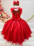Vestido Infantil Vermelho C Renda e Aplique de Flores Damas na internet