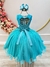 Vestido Infantil Verde Tiffany C/ Renda Aplique de Flores na internet