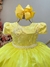Vestido Infantil Amarelo Tule C/ Renda Casamento Luxo - comprar online