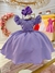 Vestido Infantil Lilás C/ Cinto de Pérolas Festas Casamento