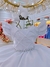 Vestido Infantil Branco C/ Cinto de Pérolas Casamento Festas - comprar online
