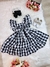 Imagem do Vestido Infantil Xadrez Preto e Branco Broche de Lacinhos