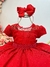 Vestido Infantil Vermelho Busto Nervura e Tule Pipoquinha - comprar online