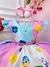 Vestido Infantil Divertidamente Colorido Festas na internet