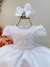 Vestido Infantil Branco Busto Nervura Strass Daminhas - comprar online