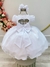 Vestido Infantil Branco Busto Nervura Strass Daminhas na internet