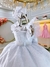 Vestido Infantil Branco Com Cinto de Pérolas Daminhas na internet