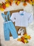 Conjunto Infantil Camisa Branca C/ Calça Susp. e Gravata Azul - comprar online