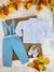 Conjunto Infantil Camisa Branca C/ Calça Susp. e Gravata Azul na internet