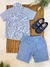 Conjunto Camisa Azul Xadrez Com Bermuda de Cordão - comprar online