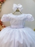Vestido Infantil Longo Branco Daminhas de Honra C/ Apliques - comprar online