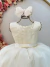 Vestido Infantil Damas de Honra Longo Marfim Claro Pérolas na internet
