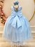 Vestido Infantil Longo Azul Claro C/ Renda e Pérolas Damas na internet
