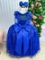Vestido Infantil Longo Azul Royal