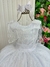 Vestido Infantil Longo Branco Batizado Daminhas