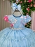 Vestido Infantil Jardim Encantado Azul Bebe na internet