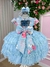 Vestido Infantil Jardim Encantado Azul Bebe - Sol Kids