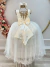 Vestido Infantil Damas de Honra Longo Marfim Claro Pérolas - Sol Kids
