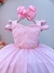 Vestido Infantil Rosa Claro Busto Nervura C/ Pérolas Damas - comprar online