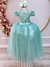 Vestido Infantil Verde Menta Tule Renda Longo Casamento