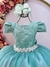 Vestido Infantil Verde Menta Tule Renda Longo Casamento - comprar online
