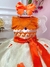 Fantasia Infantil Laranja e Off Acompanha Faixa e Colar Luxo - comprar online