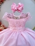 Vestido Infantil Rosa Claro Busto C/ Renda Damas Longo Luxo - comprar online