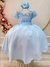 Vestido Infantil Azul Claro Busto C/ Renda Damas Longo Luxo