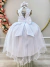 Vestido Infantil Branco Com Aplique de Flores e Renda Damas na internet