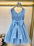 Vestido Infantil Azul Claro C/ Renda Strass e Pérolas Damas na internet