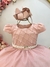Vestido Infantil Longo Nude Busto Nervura Festas Daminha - comprar online