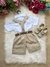 Conjunto Social Camisa Shorts Suspensório Bege - Sol Kids