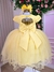 Vestido Infantil Amarelo Com Apliques de Flores - Sol Kids