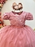 Vestido Infantil Rose Busto C/ Renda Luxo Casamento Festas - comprar online