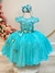Vestido Infantil Verde C/ Renda e Aplique Borboletas Damas