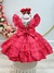 Vestido Infantil Vermelho Listras Brancas Festas Luxo na internet
