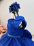 Vestido Infantil Azul Royal C/ Busto Nervura Festas Daminhas na internet