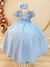 Vestido Infantil Azul Busto C/ Renda Damas Longo Luxo - comprar online
