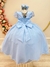 Vestido Infantil Azul Busto C/ Renda Damas Longo Luxo - Sol Kids