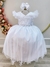 Vestido Infantil Longo Branco Com Apliques Daminhas Festas - comprar online