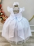 Vestido Infantil Longo Branco Com Apliques Daminhas Festas - Sol Kids