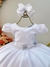 Vestido Infantil Branco Busto Com Nervura Damas Festas - comprar online