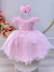 Vestido Infantil Rosa Jardim Encantado C/ Renda Daminhas - comprar online